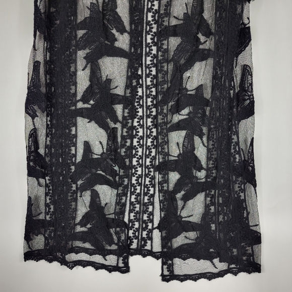 Vince Camuto Butterfly Fairy Whimsigoth Sheer Lace Duster Cardigan OS Witchy - Picture 2 of 12